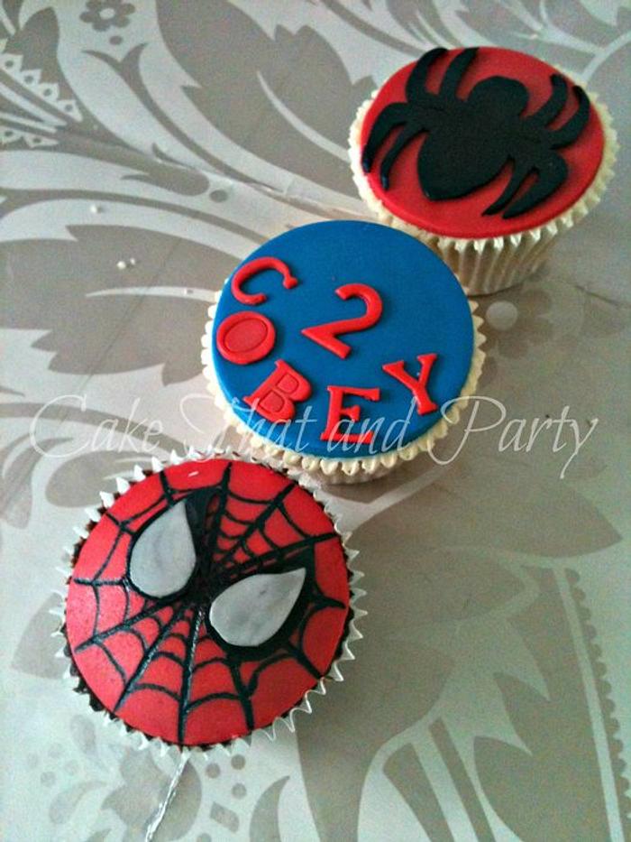 Spiderman themed cupcakes 