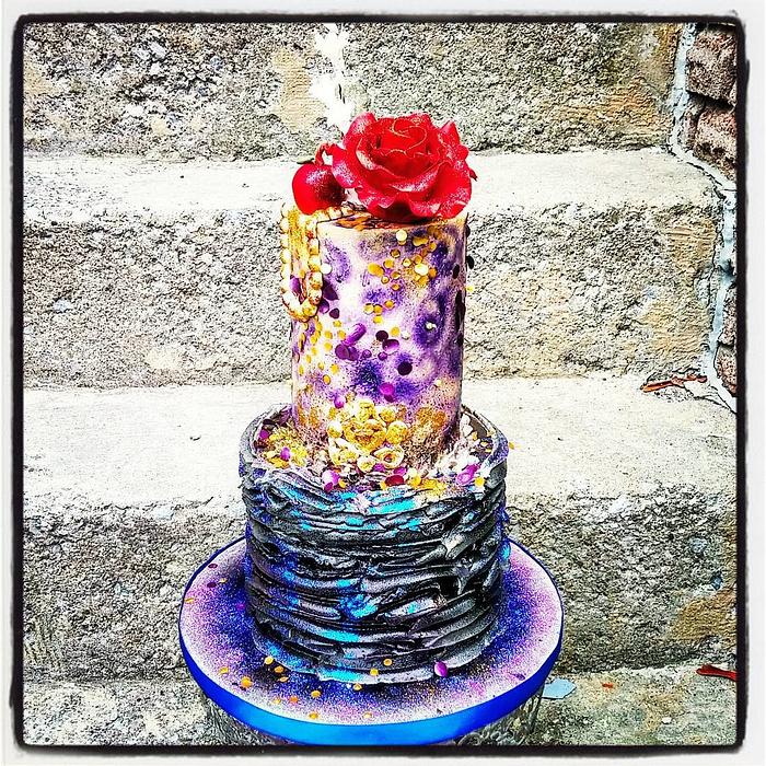 Descendants inspired Cake ...All buttercream that has been airbrushed  