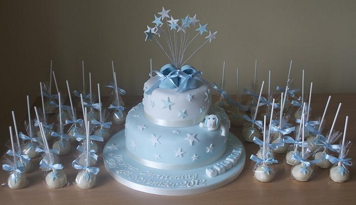 Christening Cake and Cake Pops - Decorated Cake by Sugar - CakesDecor
