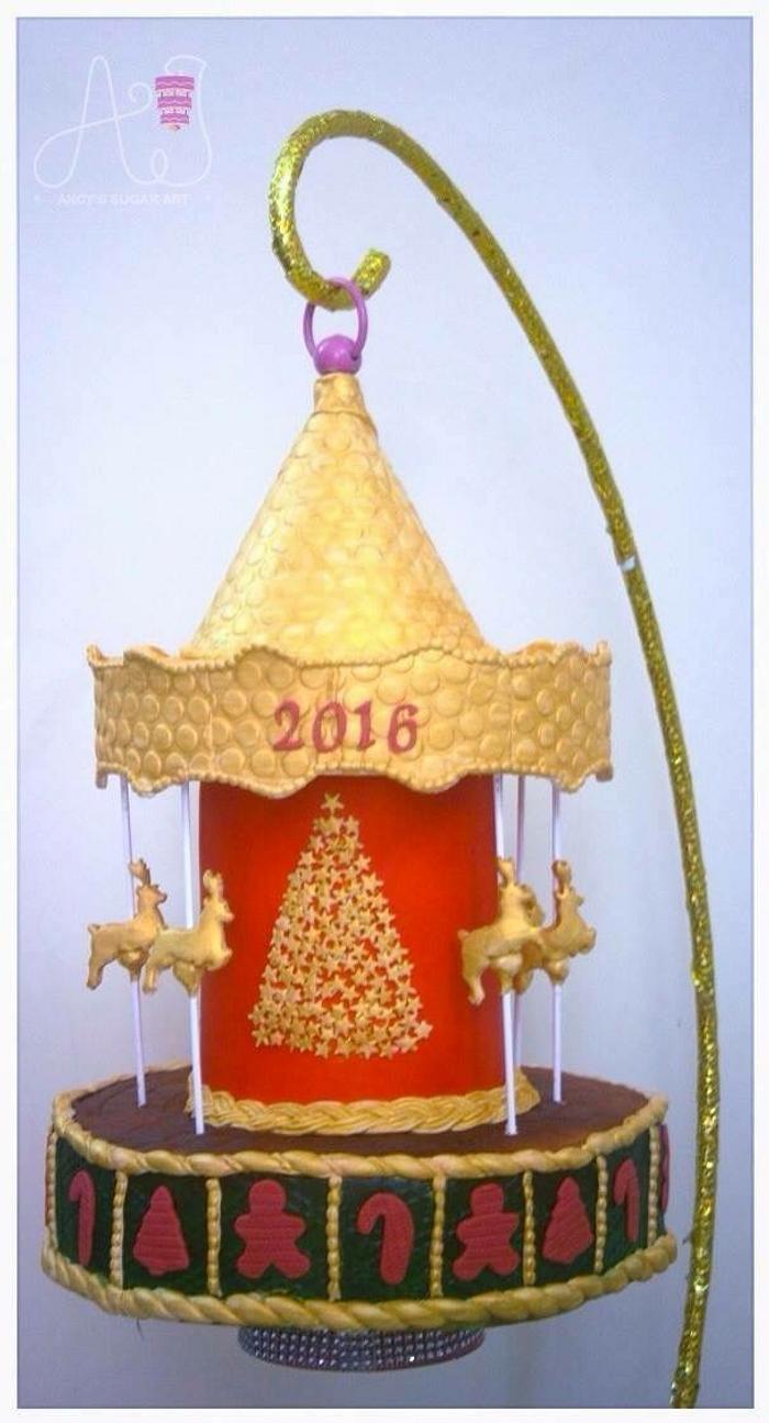 Christmas carousel  2016 gravity defying cake 
