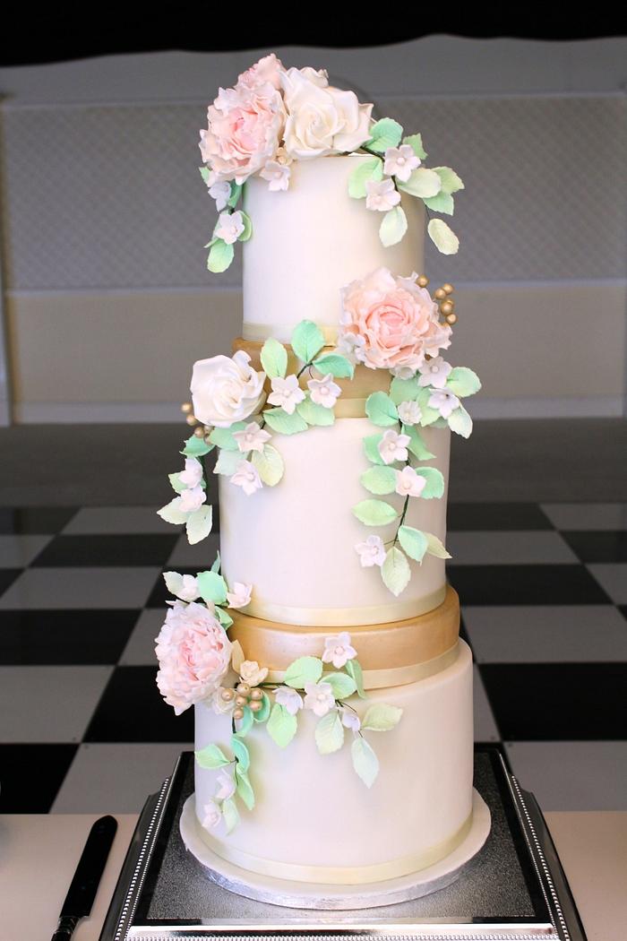 Oriental Spring Blossom Wedding Cake