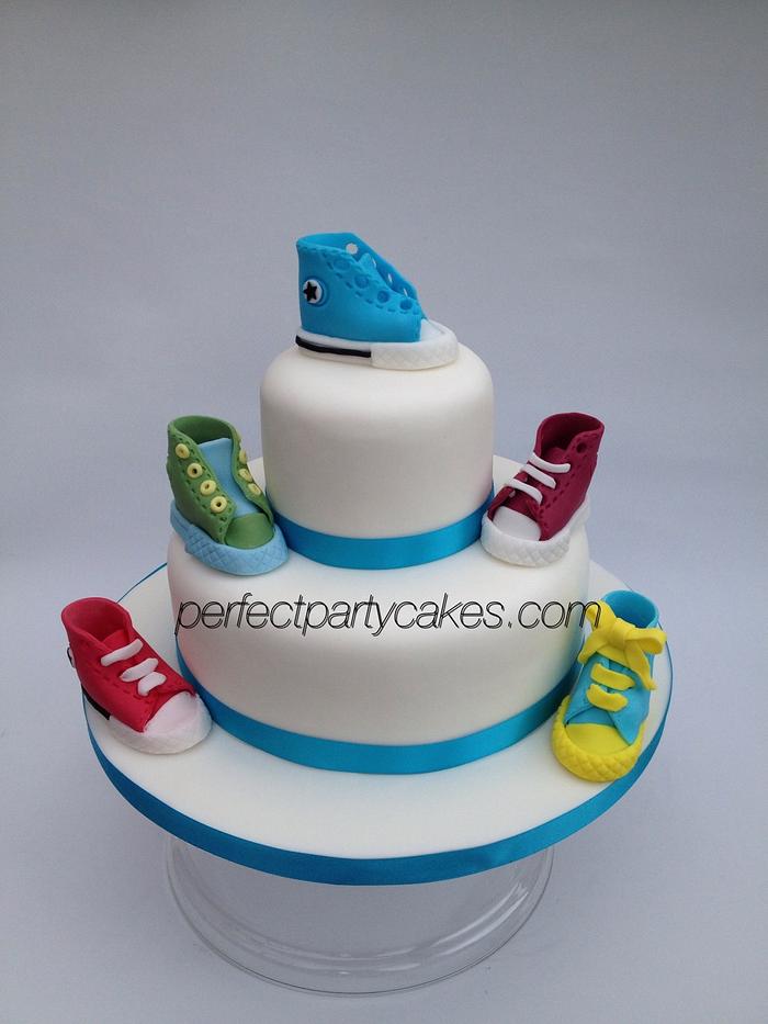 Converse shoe christening cake