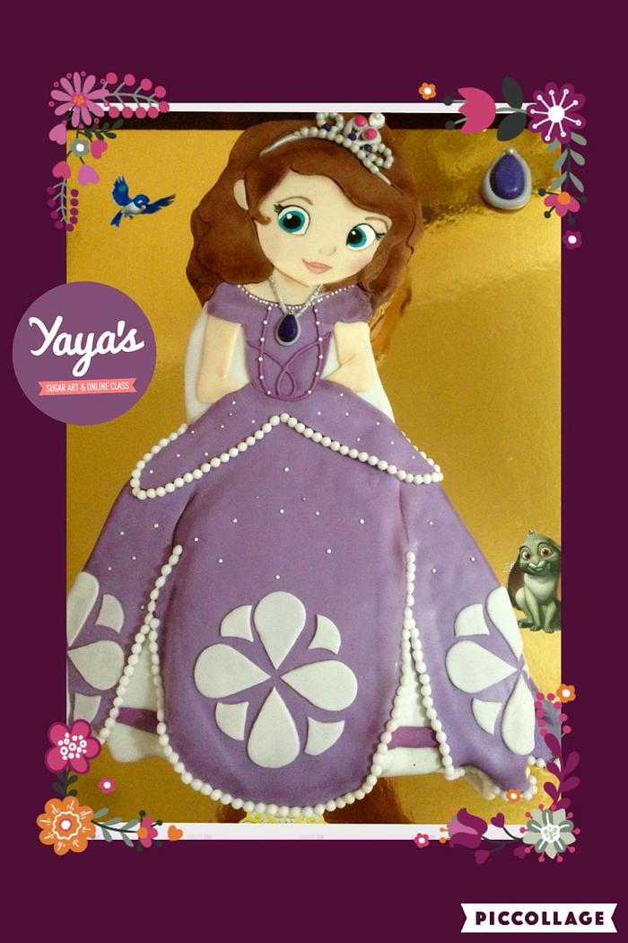Sofia the first 2D carved cake 