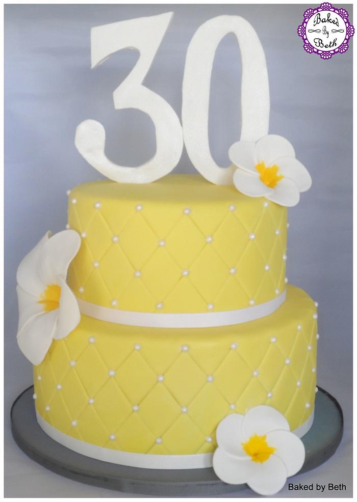 Frangipani quilted cake