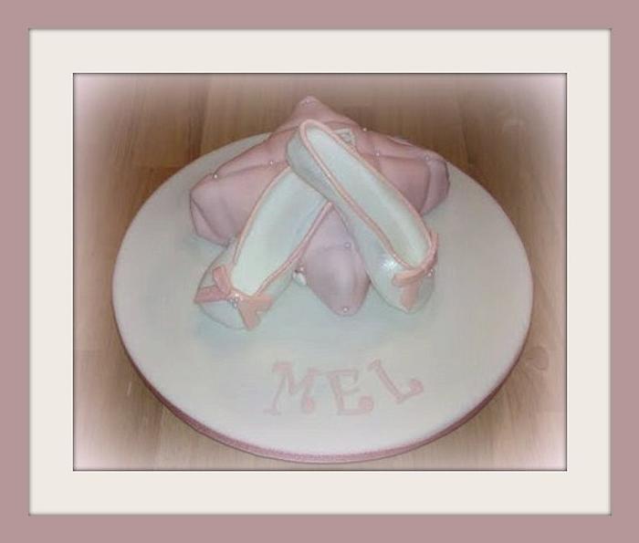 Pillow and sugar ballet shoes