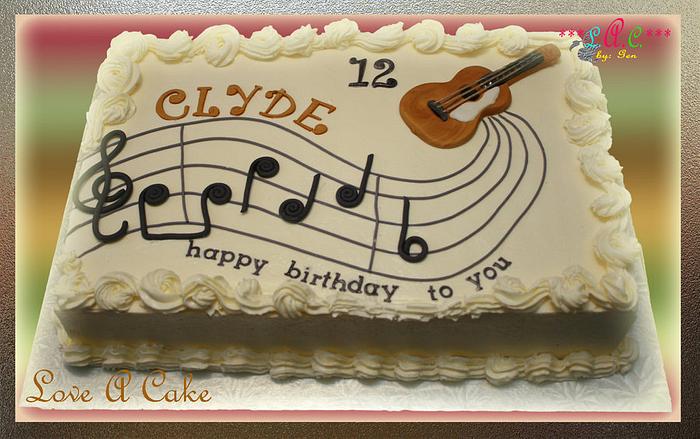 Guitar-themed Birthday Cake