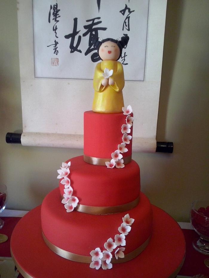 China Inspired Birthday Cake