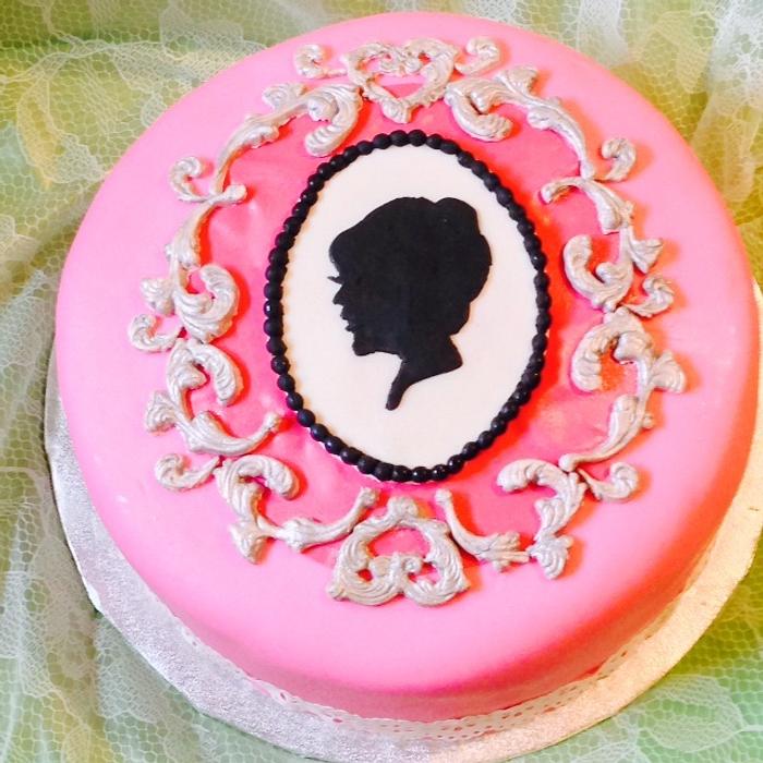 Silhoutte Cameo Mother's Day Cake