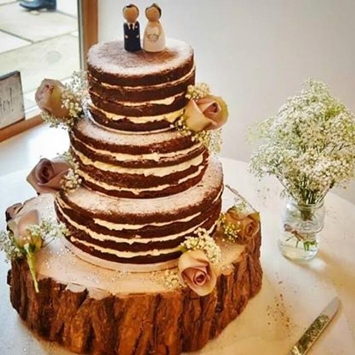 Naked Chocolate Wedding Cake