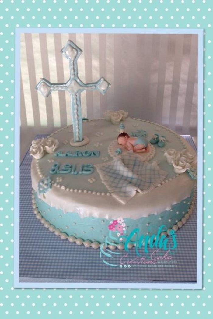 Baby Boy Baptism Cake