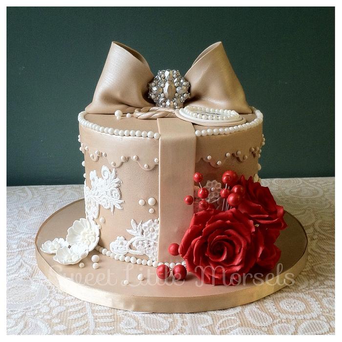 Hat Box Style 50th Birthday Cake