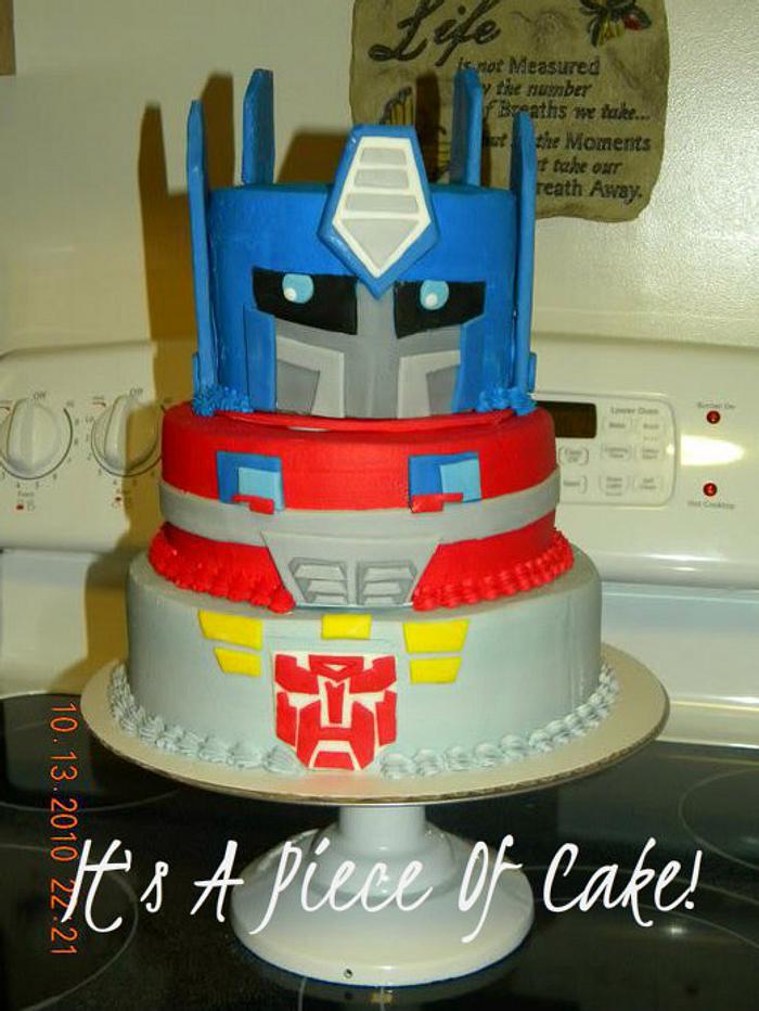 Transformers Cake Buttercream Icing, Fondant Accents