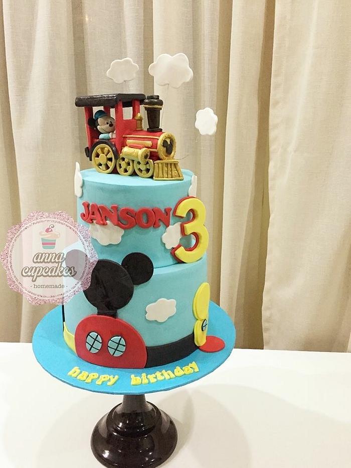 Mickey train cake