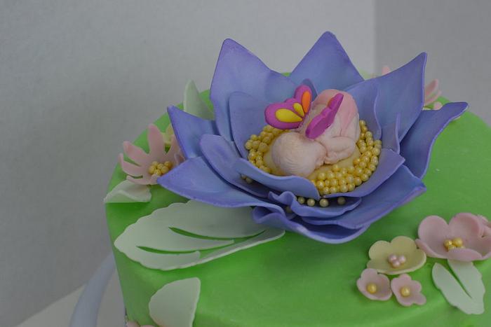 Anne Geddes-Style Baby Shower Cake