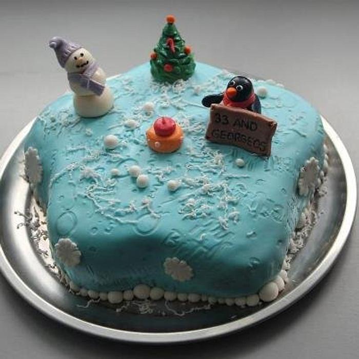 Winter birthday cake