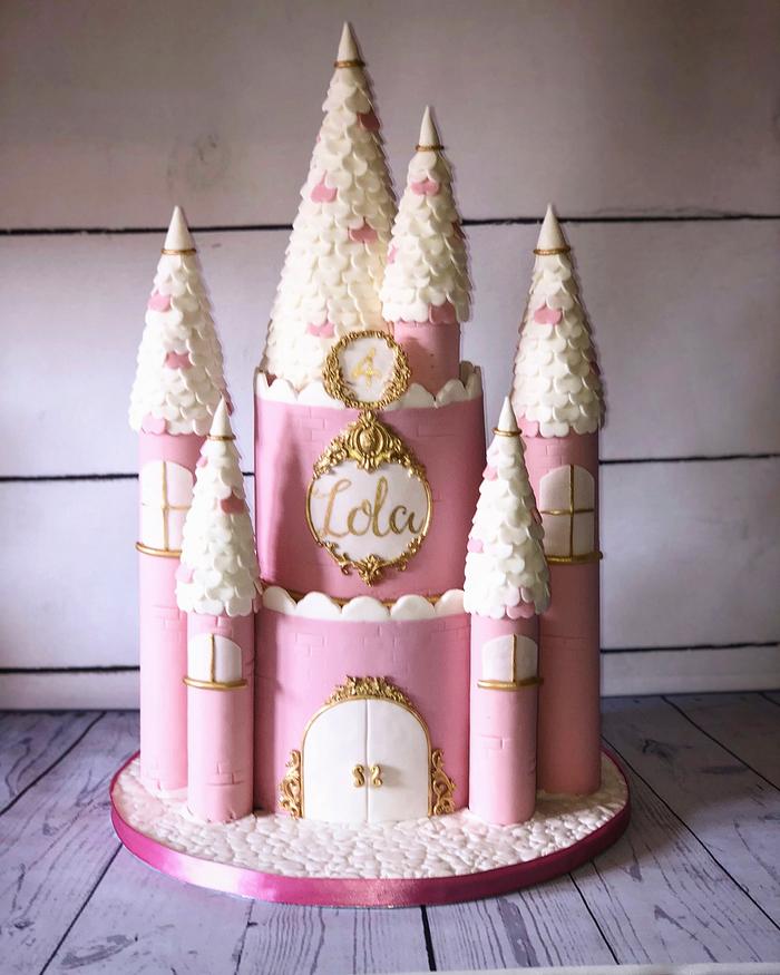 Pink and gold princess castle