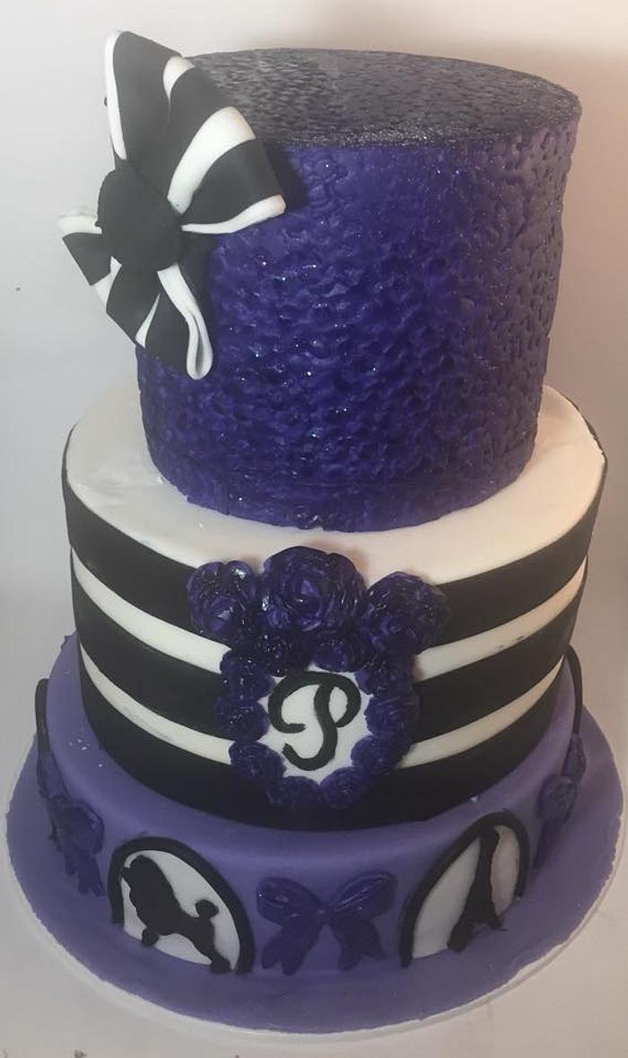 Purple Paris Themed Cake