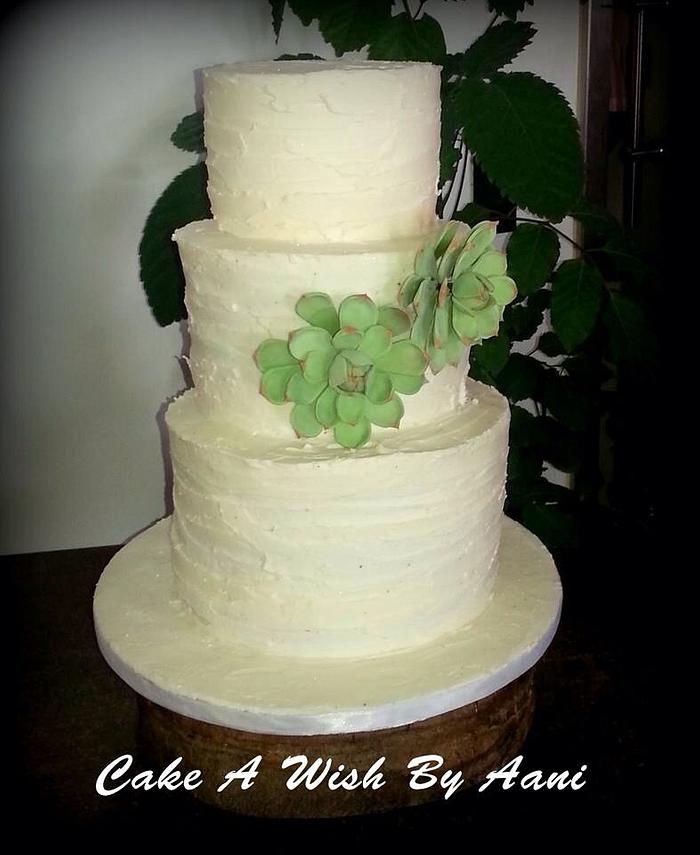 Succulent flower Wedding cake
