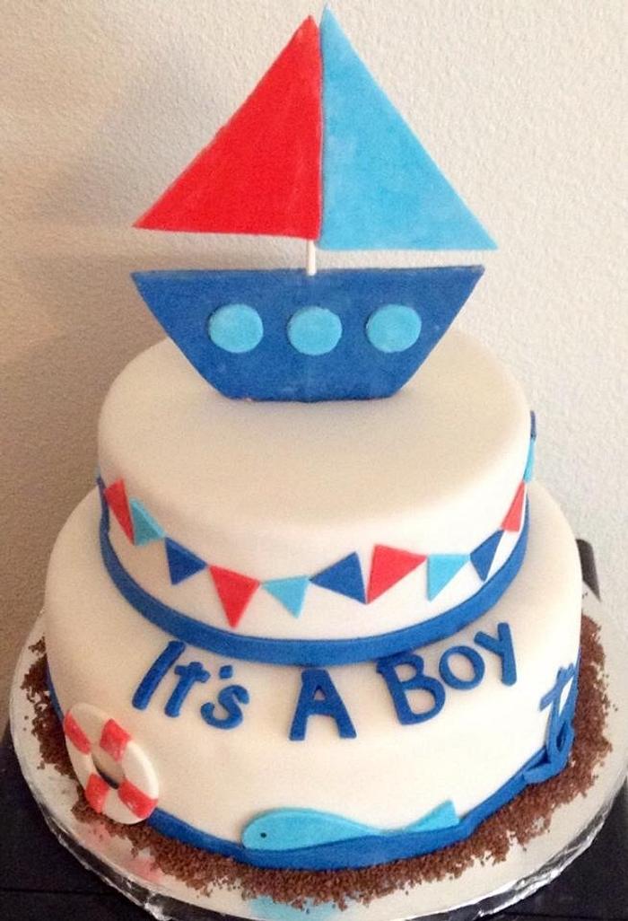 Sail away shower cake