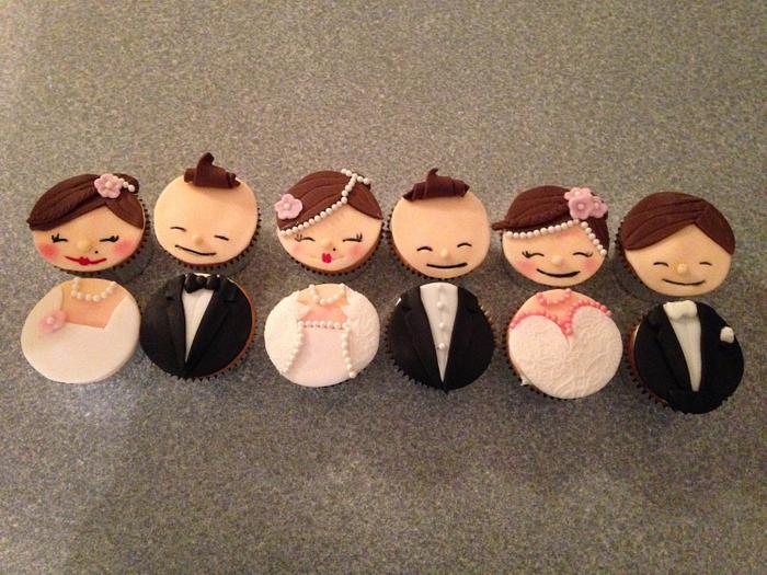 Bride and Groom cupcakes