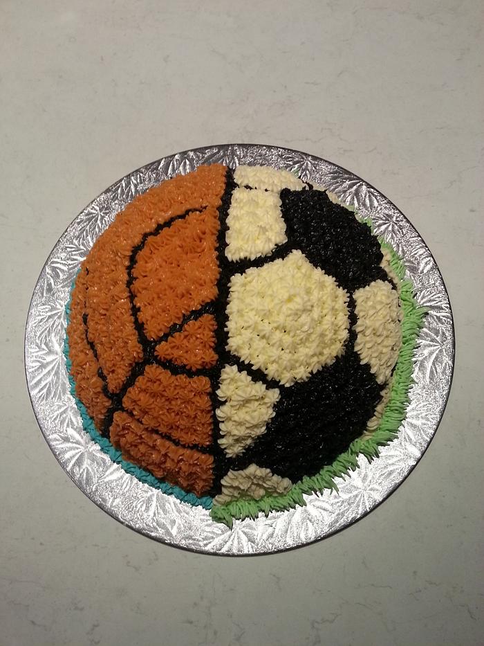 Soccer Basketball Cake