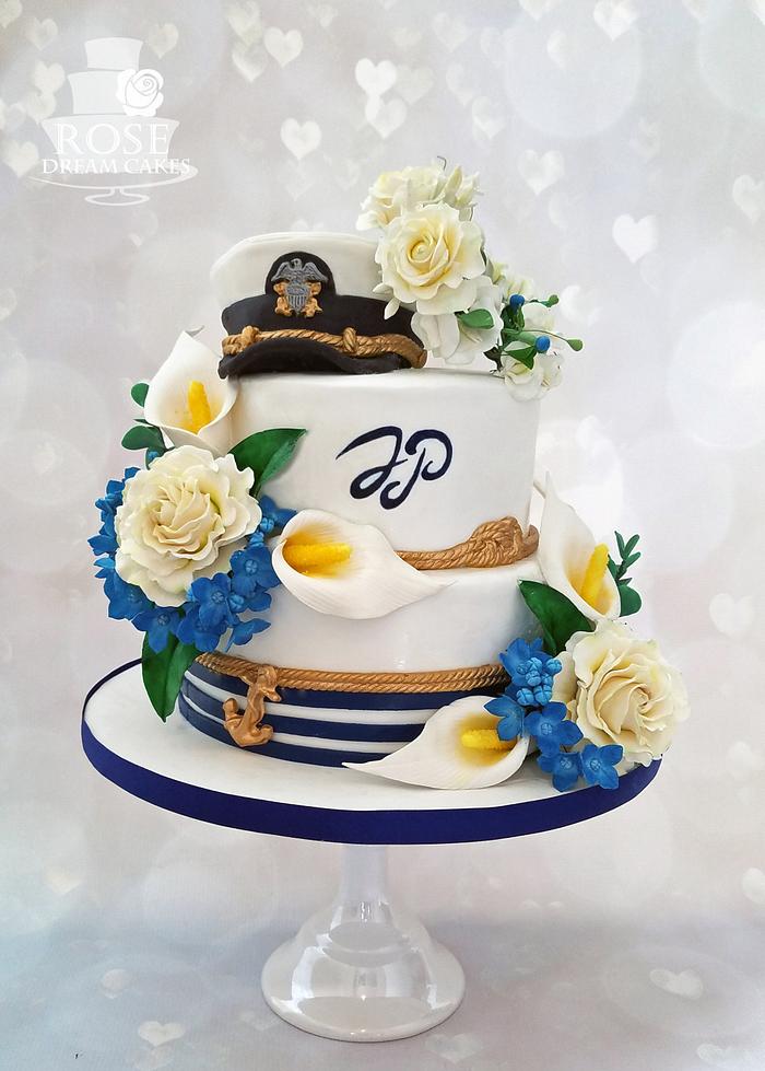 Navy Wedding Cake