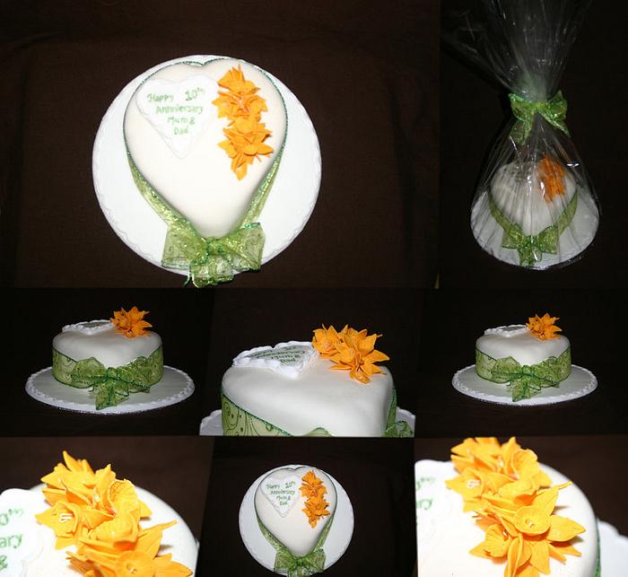 10th Anniversary Cake - Daffodils