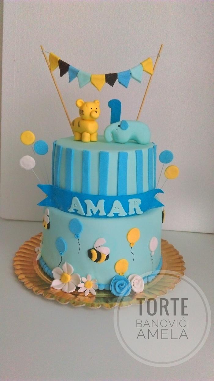 first birthday boy cake