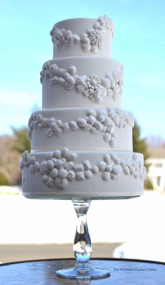 Winter Jeweled Wedding Cake