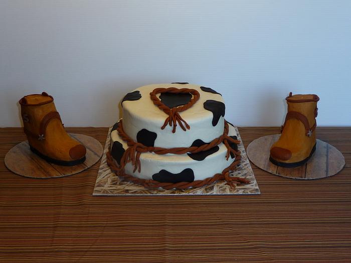 Cowboy cake for twins