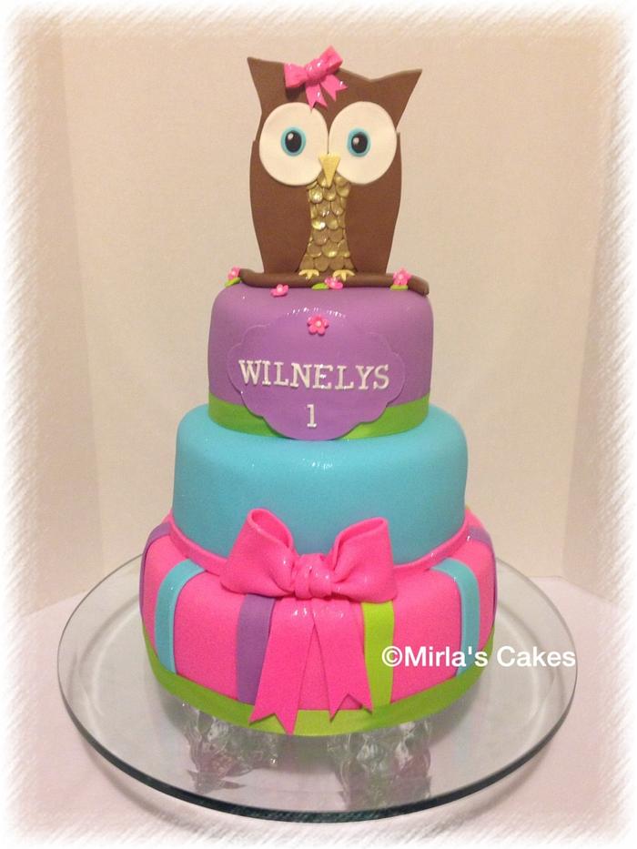 Owl birthday, Cake