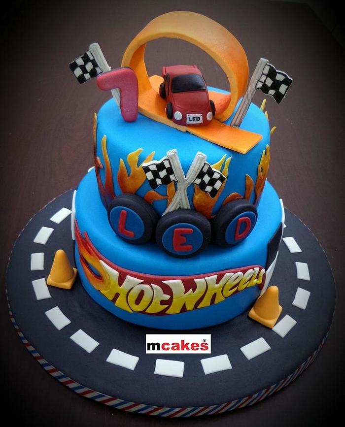 Hot Wheels Themed Cake
