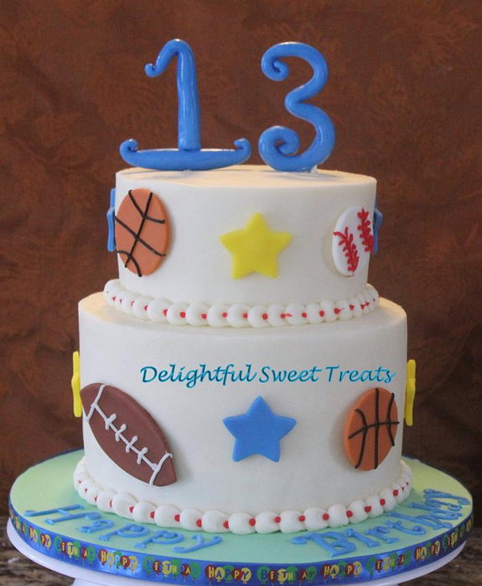 Sports Themed Birthday Cake