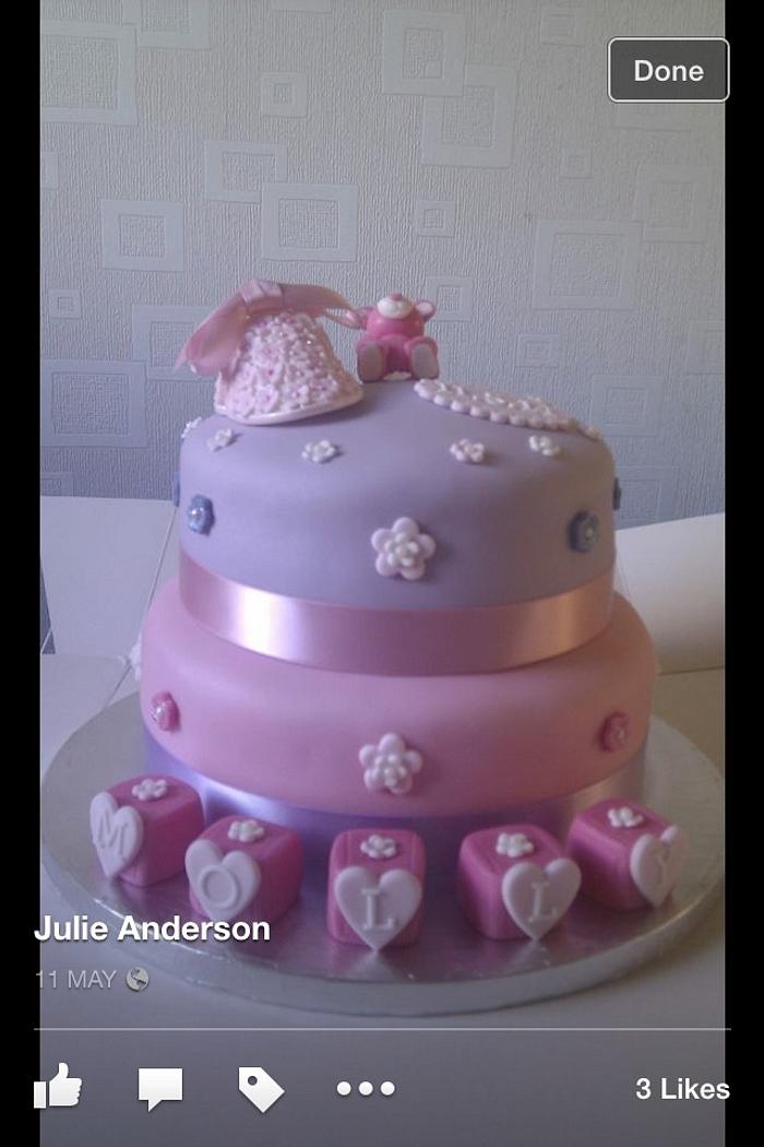 Girls Christening cake