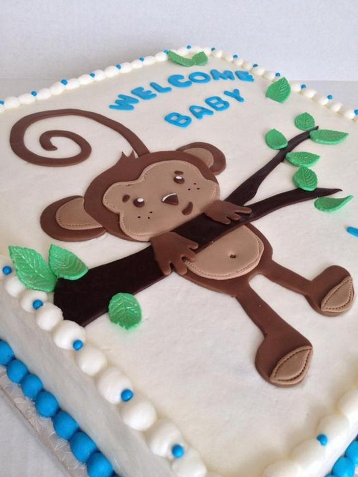 Monkey Baby shower cake