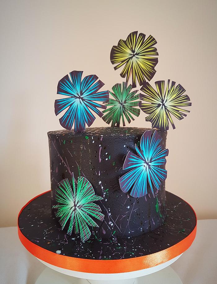 Firework party cake 