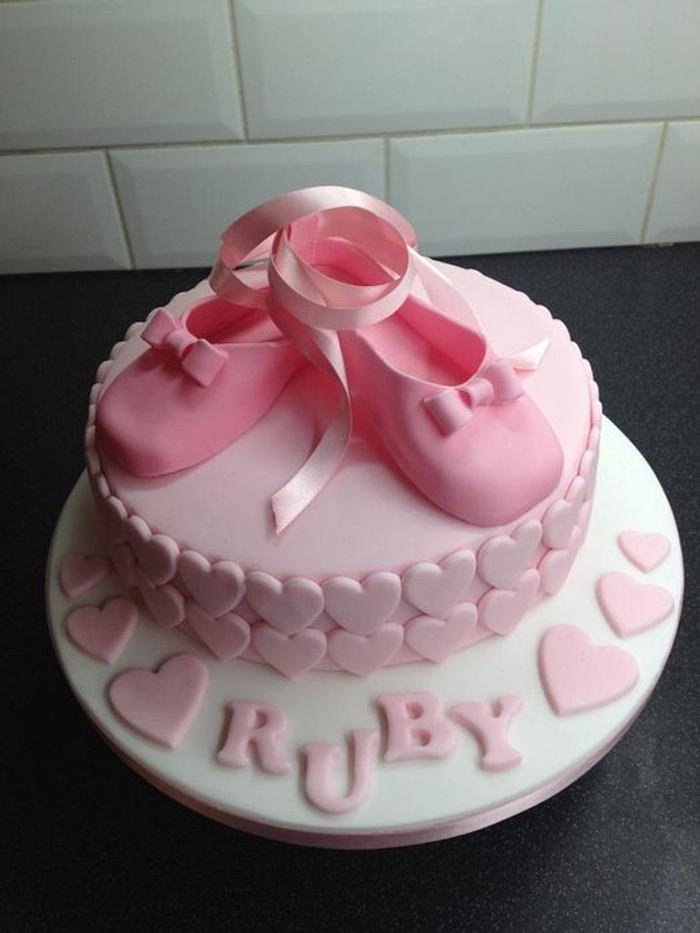 Ballet shoe birthday cake