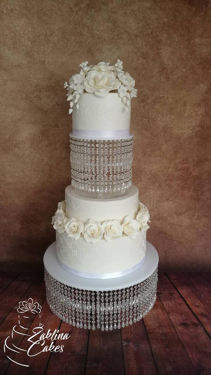 Wedding flowers cake
