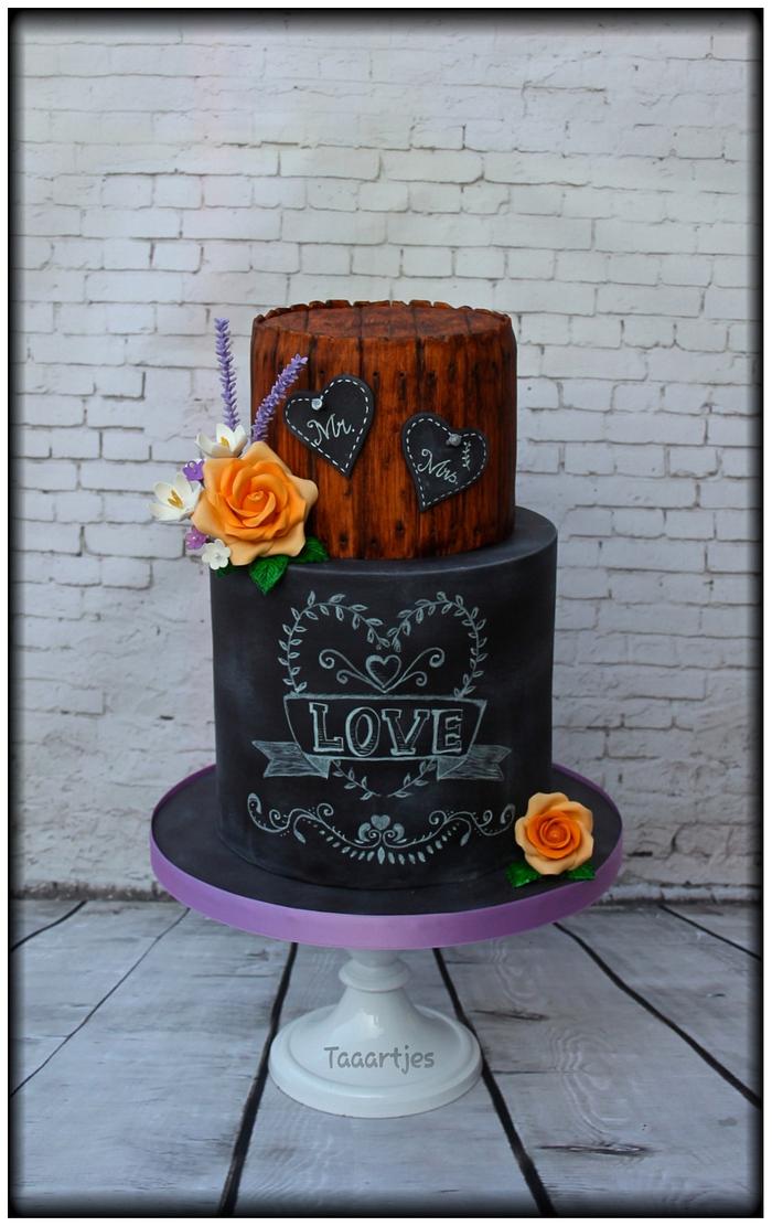 chalkboard wedding cake