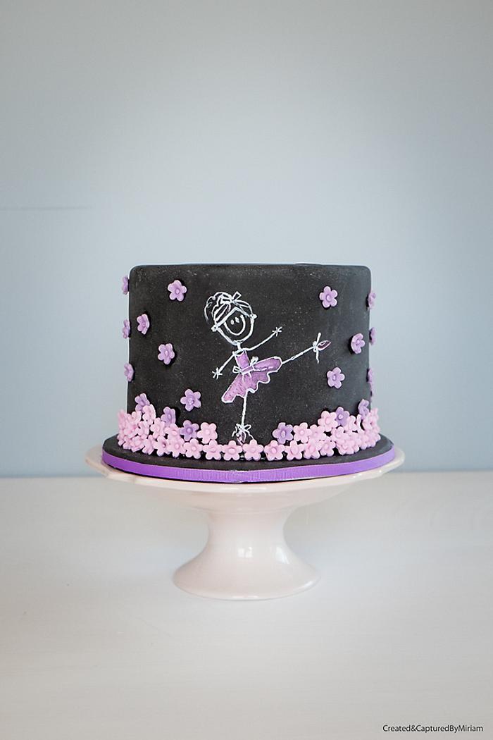 Ballerina Chalkboard Cake