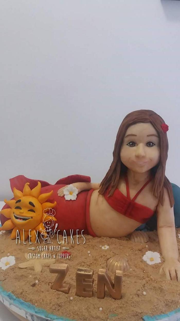 Mermaid theme cake 