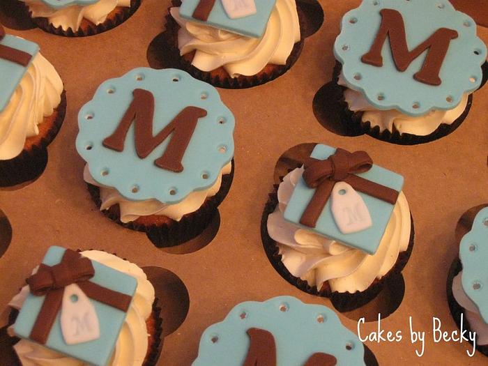 Monogrammed Anniversary Cupcakes