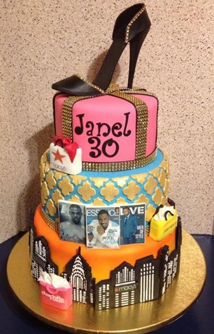 Shopping Theme 30th Birthday Cake 