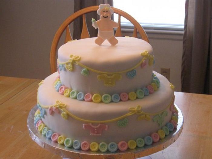 Cute as a Button Baby Shower Cake