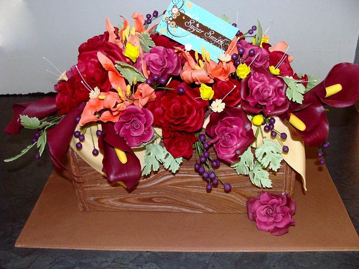 "Wooden Box" wedding cake