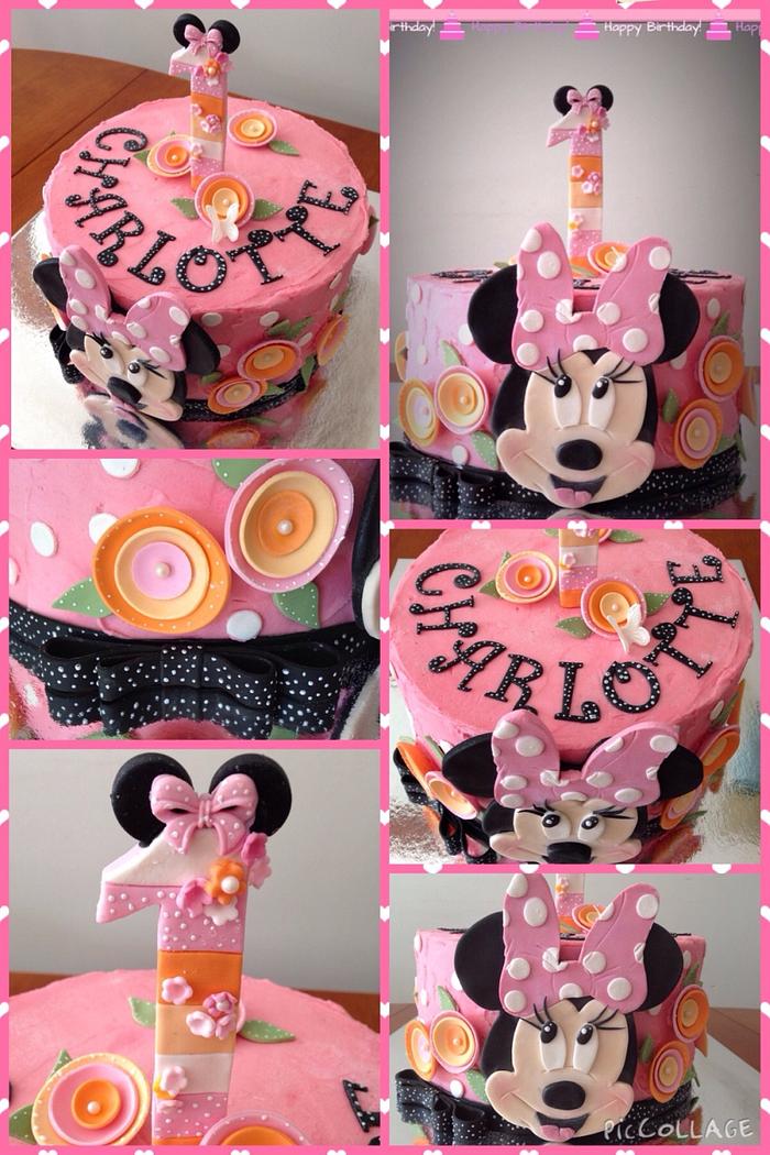 Minnie Mouse first birthday cake 