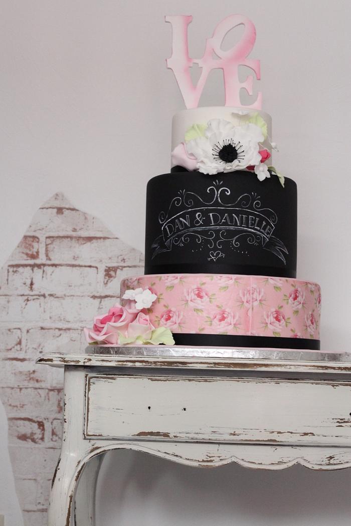 chalkboard wedding cake