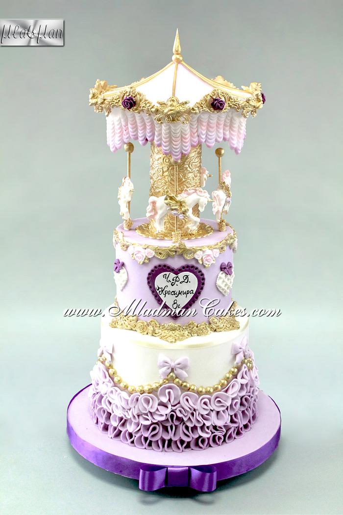 Purple Carousel Cake