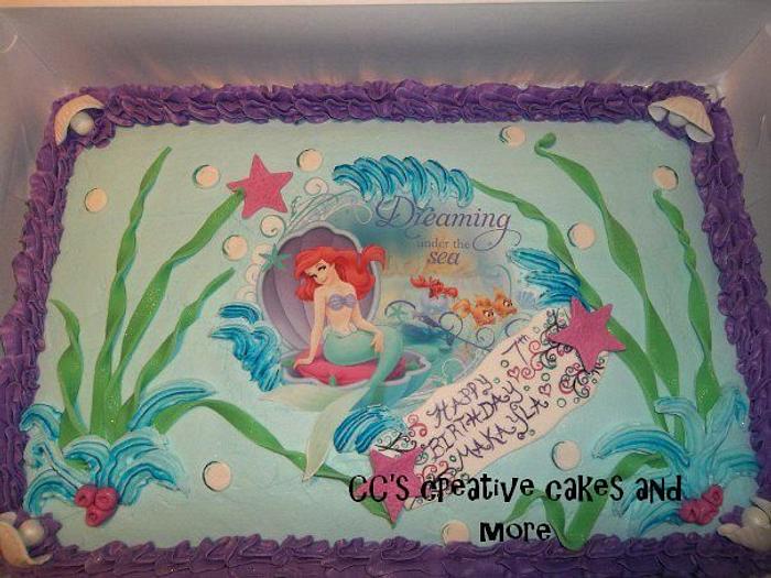 lil mermaid cake