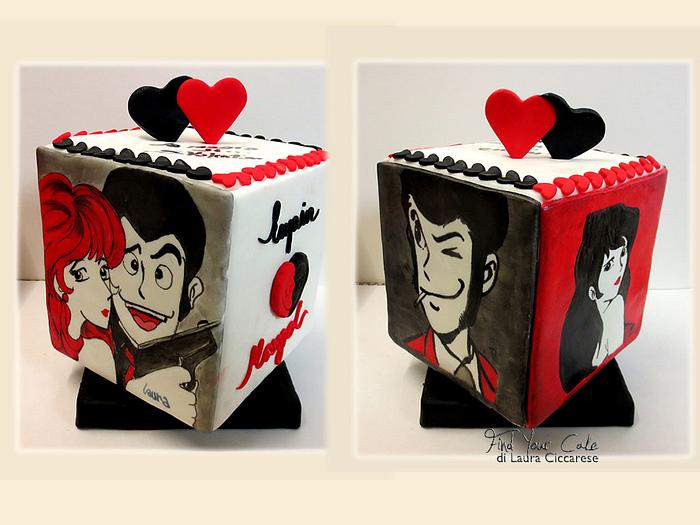 Valentine turning cake: Lupin & Margot